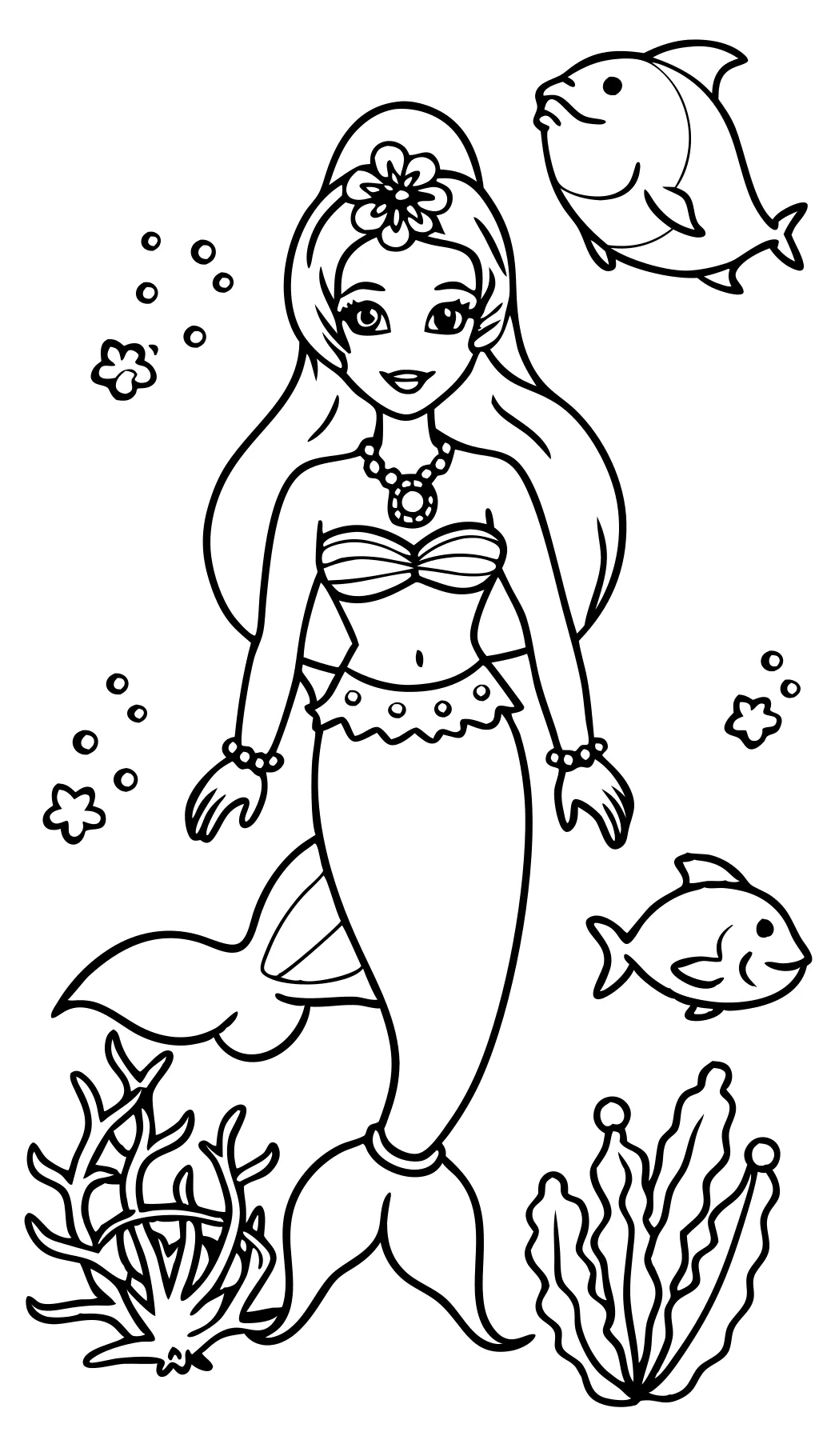 coloring pages barbie mermaid